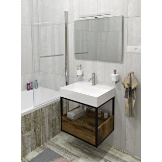 SKARA umyvadlová skříňka 59x49,5x46,5cm, černá mat/dub Collingwood CG002-1919