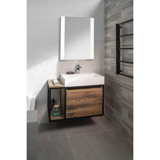 SKARA umyvadlová skříňka 80x49,5x46,5cm, černá mat/dub Collingwood CG003-1919