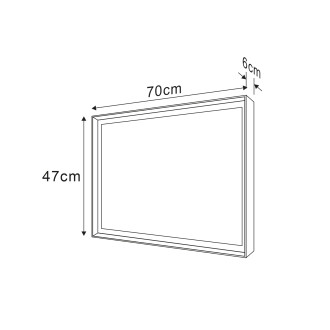 SORT zrcadlo s LED osvětlením 47x70cm, černá mat ST047