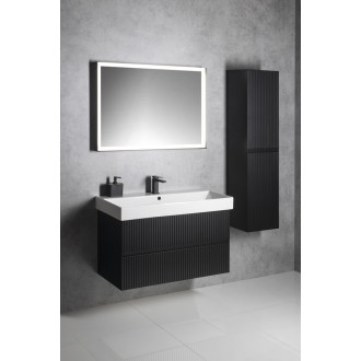 SORT zrcadlo s LED osvětlením 100x70cm, černá mat ST100