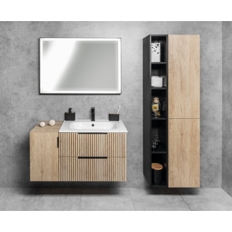 SORT zrcadlo s LED osvětlením 100x70cm, černá mat ST100
