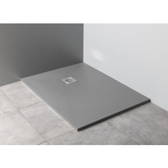 MITIA sprchová vanička z litého mramoru, obdélník 160x90cm, šedá PMS16090