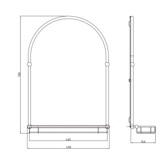 TIGA zrcadlo s policí 48x67cm, chrom HZ202
