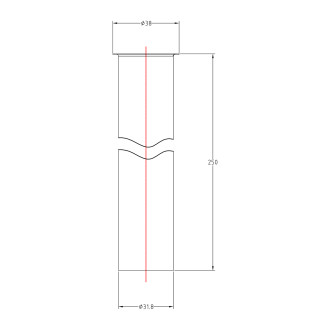 Prodlužovací trubka sifonu s přírubou, 32/250mm, tmavý bronz 9696-01