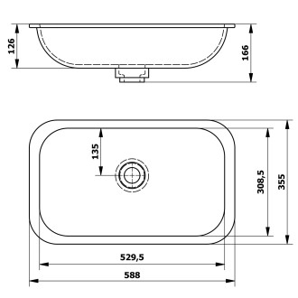 IMPALA umyvadlo pod desku, Rockstone, 58,8x35,5cm, bílá mat IM540