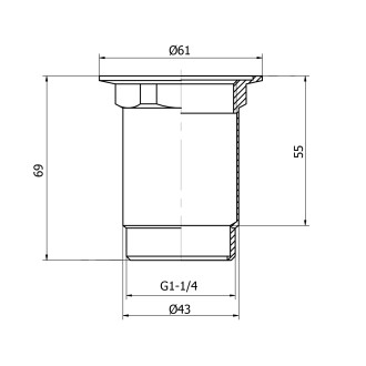 Prodloužení 5/4", 69mm, chrom CV1030