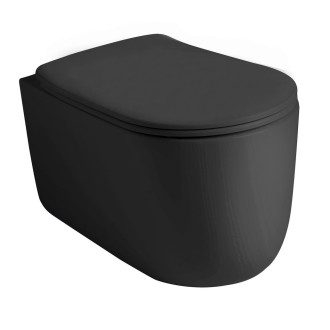 NOLITA závěsná WC mísa, Rimless, 35x55cm, černá mat 531431