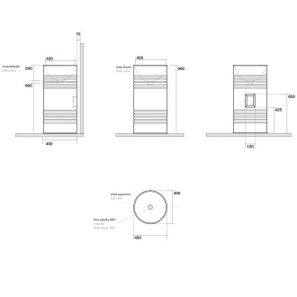BARREL keramické umyvadlo na postavení ke stěně 42x90x42cm, černá mat 474331
