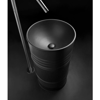 BARREL keramické umyvadlo volně stojící, 42x90x42cm, černá mat 4742K31