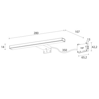 ESTHER 2 LED svítidlo, 6 W, 280x14x107 mm, černá E27679CI