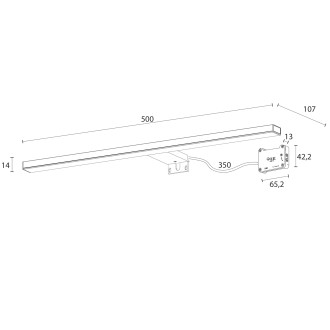 ESTHER 2 LED svítidlo, 8 W, 500x14x107 mm, černá E27586CI