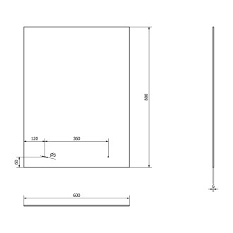 Zrcadlo s otvory pro polici 60x80cm, včetně závěsů 22430