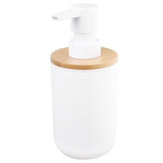 SNOW dávkovač mýdla na postavení 350ml, bílá/bambus 7578