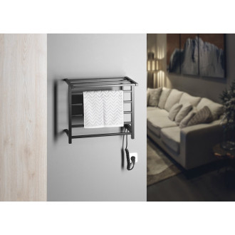 ELZOR elektrický sušák ručníků 500x470 mm, 60 W, černá mat EB510