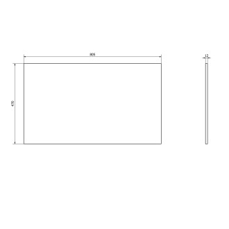 SKARA deska Rockstone 805x12x470 mm, bílá mat CG023-0101