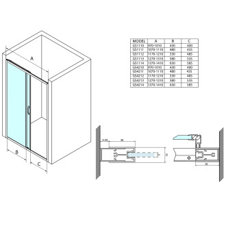 SIGMA SIMPLY sprchové dveře posuvné 1000 mm, čiré sklo GS1110
