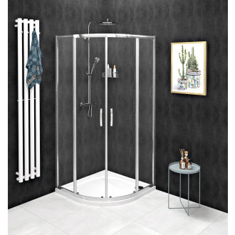 SIGMA SIMPLY čtvrtkruhová sprchová zástěna 900x900 mm, R550, čiré sklo GS5590