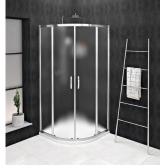 SIGMA SIMPLY čtvrtkruhová sprchová zástěna 900x900 mm, R550, sklo Brick GS6590