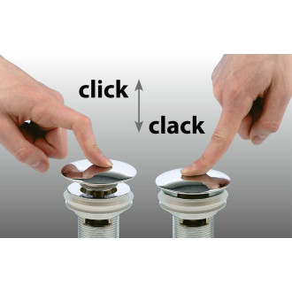 GSI umyvadlová výpust 5/4“, click-clack, keramická zátka, 5-65mm, černá mat PCS26