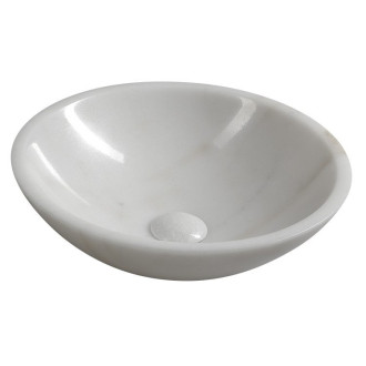 BLOK kamenné umyvadlo na desku ? 40 cm, leštěný bílý mramor 2401-34