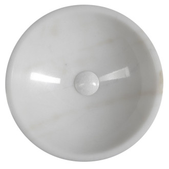 BLOK kamenné umyvadlo na desku ? 40 cm, leštěný bílý mramor 2401-34