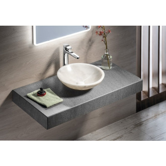 BLOK kamenné umyvadlo na desku ? 40 cm, leštěný bílý mramor 2401-34