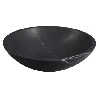 BLOK kamenné umyvadlo na desku průměr 40 cm, matný černý Marquin 2401-35