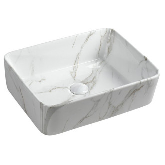 DALMA keramické umyvadlo na desku, 48x38 cm, carrara MM517