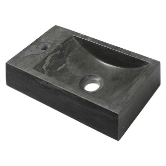 BLOK kamenné umývátko 40x22cm, baterie vlevo, antracit 2401-38