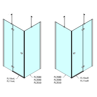 FORTIS obdélníkový sprchový kout 800x900 mm, L varianta FL1080LFL3590