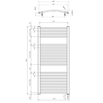 ORBIT-E elektrické otopné těleso oblé 450x960 mm, 300 W, bílá ILEO94T