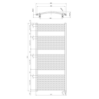 ORBIT-E elektrické otopné těleso oblé 600x1320 mm, 600 W, bílá ILEO36T