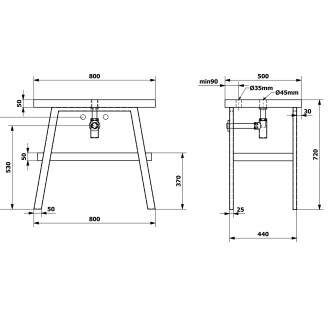 TWIGA umyvadlový stolek 80x72x50 cm, černá mat/dub Rover VC442-80-4