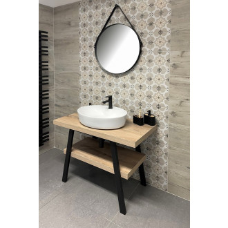 TWIGA umyvadlový stolek 80x72x50 cm, černá mat/dub Rover VC442-80-4