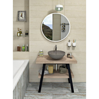 TWIGA umyvadlový stolek 80x72x50 cm, černá mat/dub Rover VC442-80-4