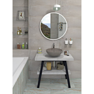 TWIGA umyvadlový stolek 80x72x50 cm, černá mat/dub starobílý VC442-80-5