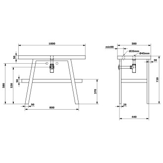 TWIGA umyvadlový stolek 100x72x50 cm, černá mat/dub Rover VC442-100-4