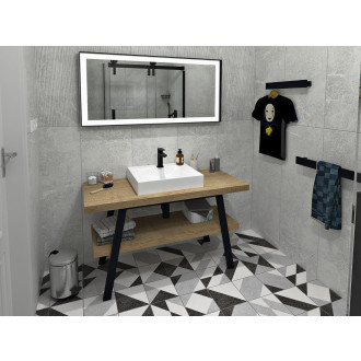 TWIGA umyvadlový stolek 120x72x50 cm, černá mat/dub Rover VC453-120-4