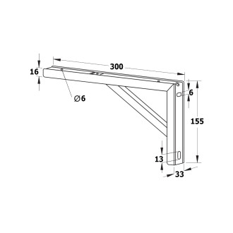 Podpěrná konzole 305x160x32mm, pozinkovaná ocel, 1 ks 30386