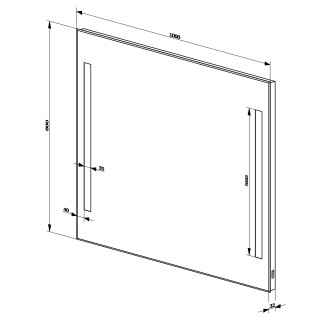 Zrcadlo s LED osvětlením 100x80cm, kolébkový vypínač ATH7