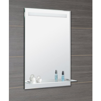 Zrcadlo s LED osvětlením a policí 60x80cm, kolébkový vypínač ATH53