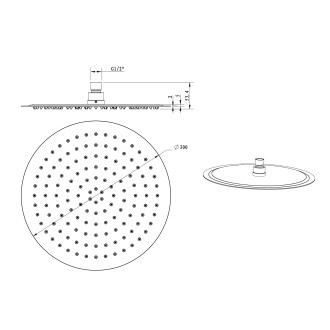 SLIM hlavová sprcha, průměr 300mm, černá mat MS573B