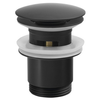Umyvadlová výpust 5/4“, click-clack, velká zátka, 30-45mm, černá mat CV1007B