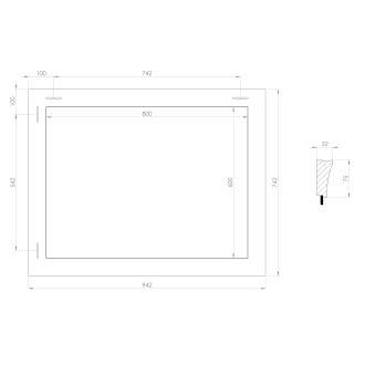 BERGARA zrcadlo v dřevěném rámu 642x1042mm, zlatá NL528