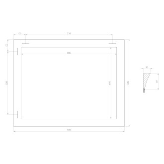 CORONA zrcadlo v dřevěném rámu 728x928mm, champagne NL720