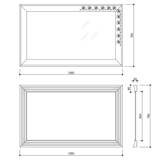 MANTILA zrcadlo v dřevěném rámu 760x1260mm, antik NL740