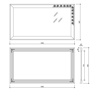 MANTILA zrcadlo v dřevěném rámu 860x1560mm, antik NL741