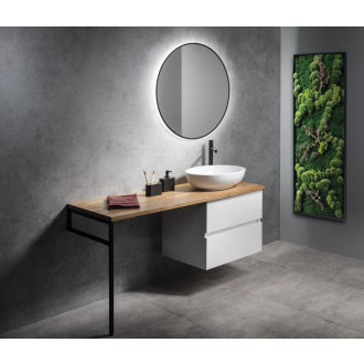 SHARON kulaté zrcadlo s LED podsvícením ? 80cm, černá mat 31255CI