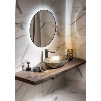 SHARON kulaté zrcadlo s LED podsvícením ? 80cm, černá mat 31255CI