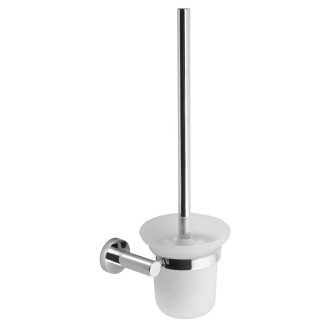 X-ROUND WC štětka závěsná, mléčné sklo, chrom XR323
